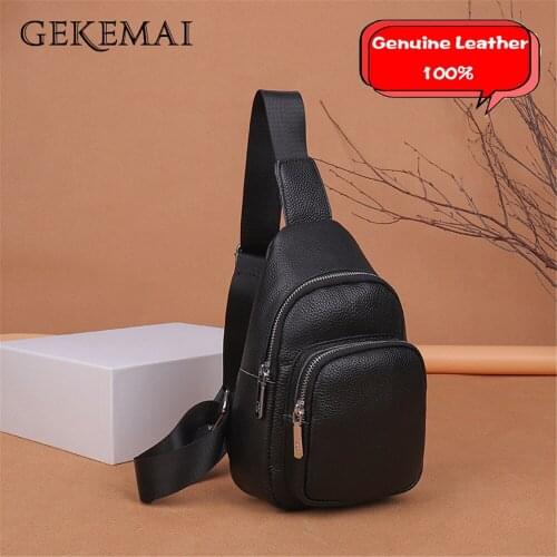 New Genuine Leather Ladies Messenger Bags Solid Color Design Shoulder Bag Fashion Multifunctional Chest Bags Phone Bag Wallet