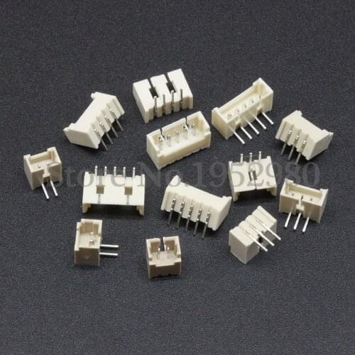 100PCS 1.25mm Connector Vertical Type Bent Pin Male Micro JST Socket 2/3/4/5/6/7/8/9/10/11/12P Heat Resistance