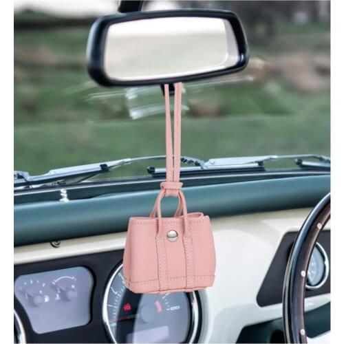 Trendy Fashion Bag Charm Mini Bag Pedant First Cow Leather Handbag Ornament Keychains Handmade Charms Bags