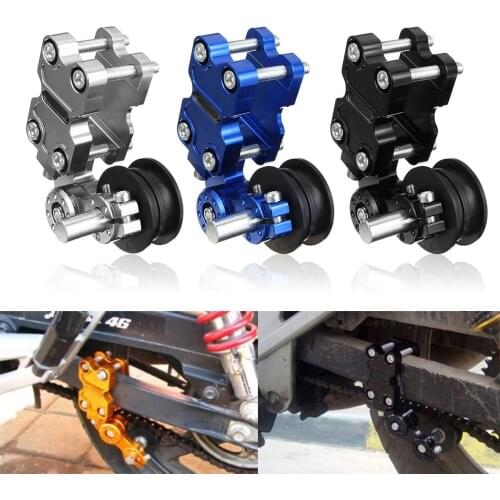 Universal Chain Tensioner Roller For Motorcycle /Chopper ATV Aluminum Adjuster Roller Idler Black Silver Blue
