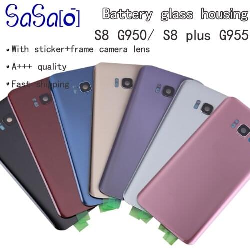 50pcs Back Glass Replacement For Samsung Galaxy S8 G950F / s8+ Plus G955F Battery Back Cover Door Housing Camera Glass Lens
