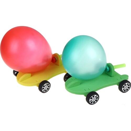 1PCS Newfangled DIY Balloon Powered Car Recoil Force Science Technology Experiment Students Toys