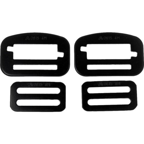 2 Pairs Black Alloy Steel Adjustable Buckle Rock Climbing Harnesss Equipment Accessories for 45mm/1.75" Webbing