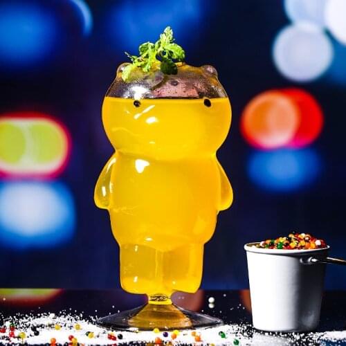 230ml Small Capacity Creative Bear Cocktail Household Transparent Beer Vodka Brandy Glassware Bar Personality