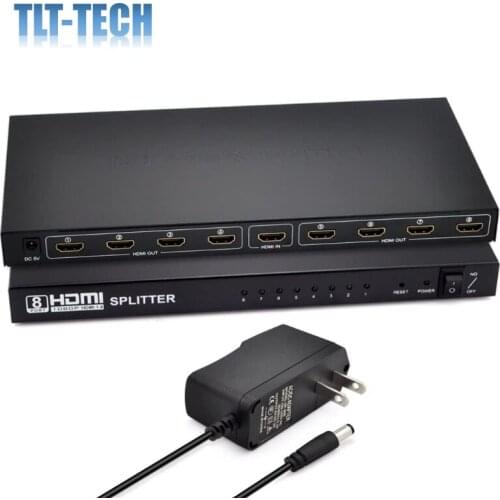8 Port HDMI Splitter 1x8 Switch Amplify V1.4 1080P 3D Video Audio STB HDTV HDCP PS3 DVD