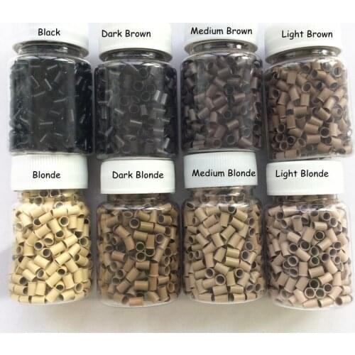 8000 Pieces 8 Colors Choice 3.4x3.0x6mm Flared End Copper Bell Euro Micro Tubes Micro Beads for 1g I tip Hair Extensions