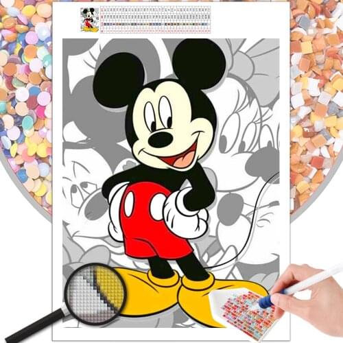 Diamond Painting Cartoon Animal Elf Mickey Mouse 5D DIY Mosaic Embroidery Square Round Cross Stitch Kit Rhinestone Home Decor