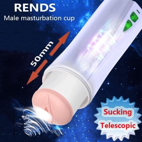 Automatic Telescopic Male Masturbator Pussy Real Vagina Adult Sucking Masturbation Cup Electric Clectric Climax Sex Toy for Men
