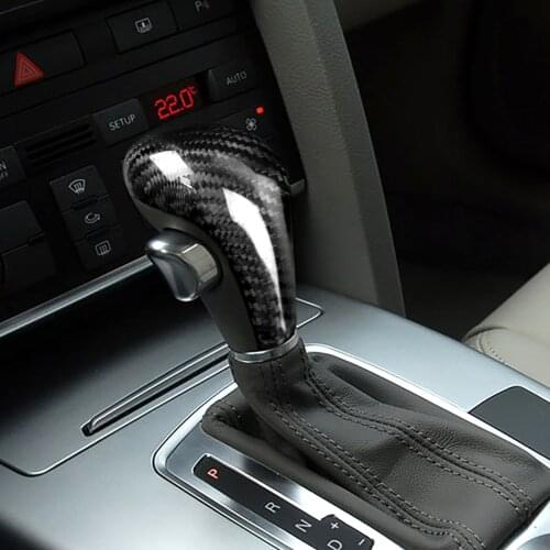 Auto Styling Trim Cover Sticker Parts Carbon Fiber Shifter Stick Knob Trim Decorative Cover for Audi A4L A5 A6L Q5 Q7