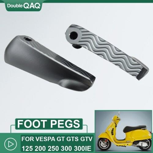 For Vespa GT GTS GTV 125 200 250 300 300ie Motorcycle Rear Passenger Foot Pegs Fit Black Foot Pegs Extended Foot Pegs