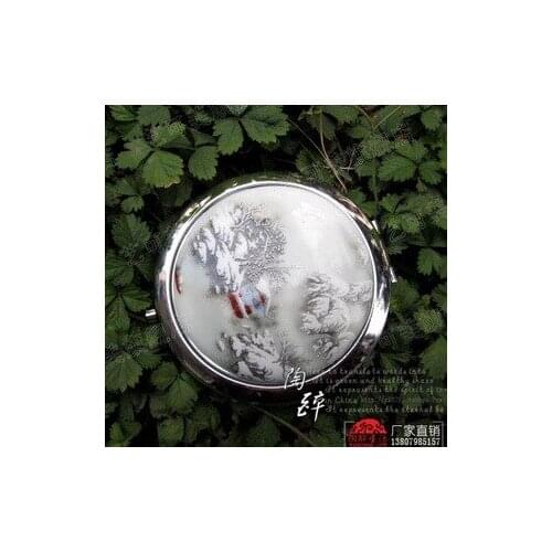 GAA31 ceramic handmade wholesale portable makeup mirror vanity mirror sub-stack double-sided mirror birthday gift