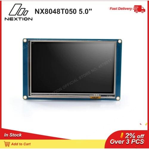 Nextion NX8048T050 - 5.0" HMI Intelligent Touch Display USART TFT LCD Module Via Nextion Editor Utilizes Simple ASCII