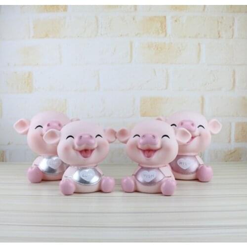 Piggy Bank wish pig Figurine Money Box resin Coin Box Saving Box Home Decoration Crafts accessories for Christmas new year gift