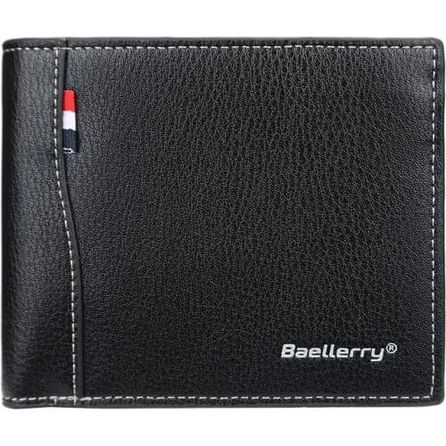 Wallet man short Korean edition leisure multi card wallet youth cross open ticket clip