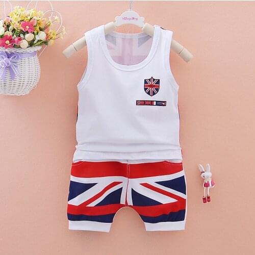 Summer KIDS SET Children Boys Girls Baby Fashion Infant Clothing Set Kids Cotton Cartoon Vest Short Pants 2PCS/Sets Suit Twinset