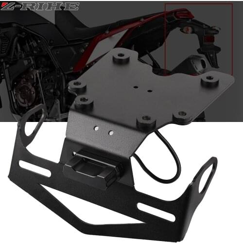 Motorcycle License Plate Frame Mount Bracket with LED Light for Yamaha Tenere 700 T7 XTZ700 Tenere /XT700Z TX690Z /XTZ690 Tenere