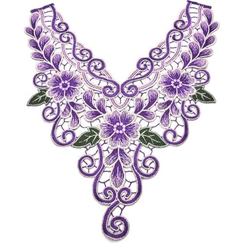 Lace Embroidered Venise Floral Neckline Neck Collar Trim Clothes Sewing Applique