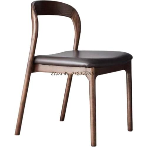 Furniture Solid Wood Dining Chair Nordic Simple Home Dining Wooden Chair Back Chair Study Desk Chair Ash Wood Chair