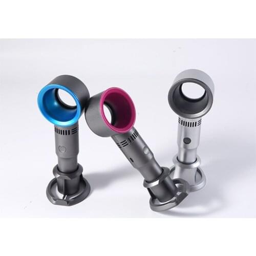 Mini Portable Handheld Bladeless Fan USB Rechargeable Leafless Cooling Fan Cooler with 3 Speed Level 4XFB