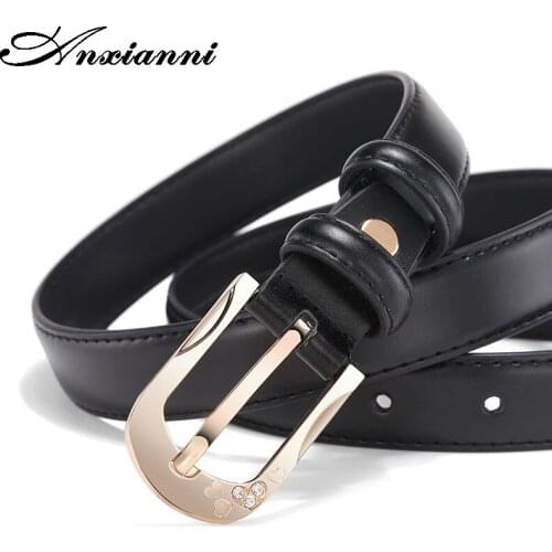 Fashion Womens Belts Vintage Metal pu Leather pin Buckles Waist Belt Waistband Ladies Belt Thin Narrow Skinny