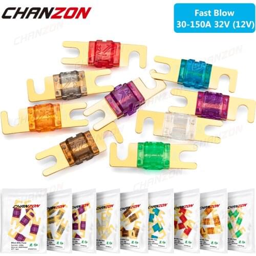 5pcs Mini ANL Auto Fuse Electric AFS 30A 40A 50A 60A 70A 80A 100A 125A 150A 5V 12V 24V 32V Fast Blow Blo Cutoff Car Fusee