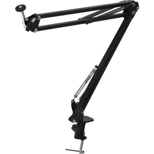 Adjustable Mic Stand Suspension Boom Scissor Arm Stand with Max. Load 2KG Mounting Clamp Kit