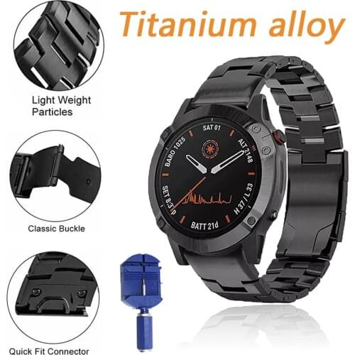 26 22mm Titanium Alloy Watch Band Strap Bracelet For Garmin Fenix 5 5X Plus/Fenix 6 6X Pro 945 935 3HR Smart Wristband Accessory