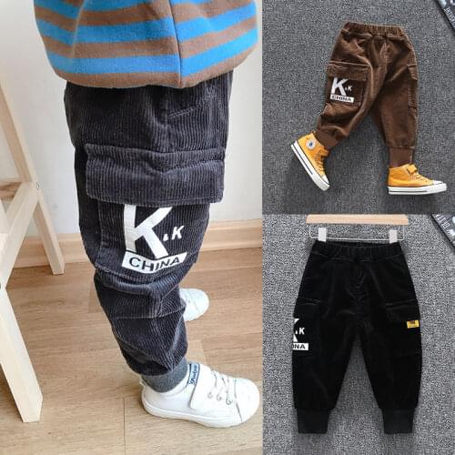 Boys Bottoms New Childrens Clothing Baby Boy Fashion Casual Pants Autumn Fleece Pants