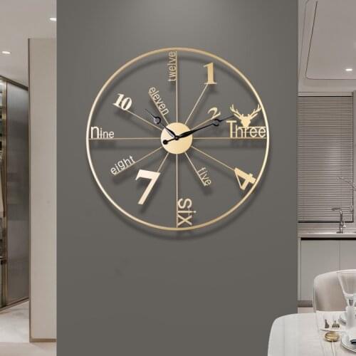 Nordic light luxury wall clock living room modern minimalist atmosphere clock personality creative art wall decoration clock