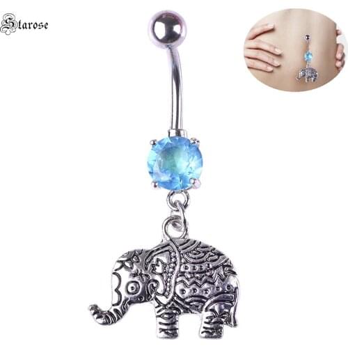 Starose Lovely Elephant Belly Button Piercing Navelpiercing Animal Belly Piercing Ear Piercing Navel Earrings Belly Ring Jewelry