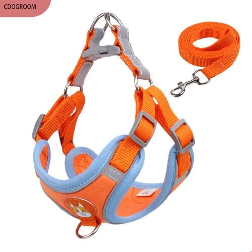 Pet Supplies Reflective Dog Harness and Leash Set Puppy Cat Harnesses for Small Dog Leash Vest Harness Chest Strap Poodle Bichon