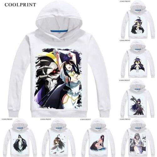 Overlord Obarodo Hoodies Hooded Anime Hoodie Anime Manga Albedo Arubedo Merciful Pure White Devil Cosplay Sweatshirts