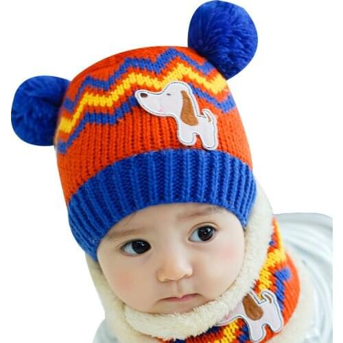 Thick Warm Cozy Cute Baby winter hats Suitable 6-36 months 1pieces Fashion star baby hats Dog ear cap Childrens Kit Lens Cap