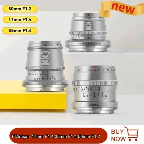 TTArtisan 50mm F1.2 17mm F1.4 35mm F1.4 APS-C Manual Focus Silver Camera Lens for Nikon Z mount Z50 Z6 Z6II Z7 ZFC Mirrorless