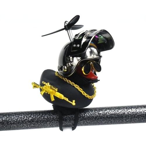 Car Interior Decoration Yellow Duck with Helmet Broken Wind for Bike Motor Without Lights Duck The Car Auto Accessories ornament