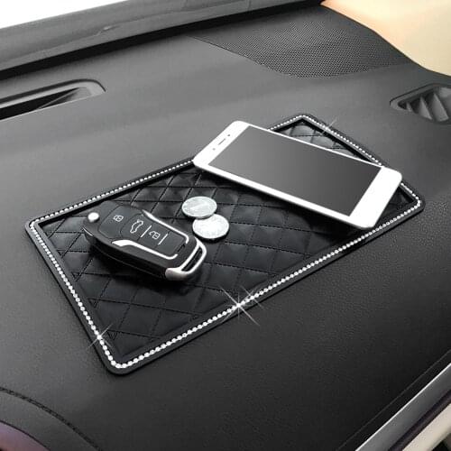 Car Ornaments Diamond Decor Dashboard Sticky Pad GPS Phone Holder Auto Internal Anti Slip Mat Automobiles Accessories 27x15cm