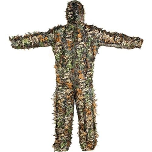 Outdoor Ghillie Suit 3D Leafy Light Breathable Camouflage Clothes Jungle Suit CS Training Leaves Clothing Pants Hooded Jacket