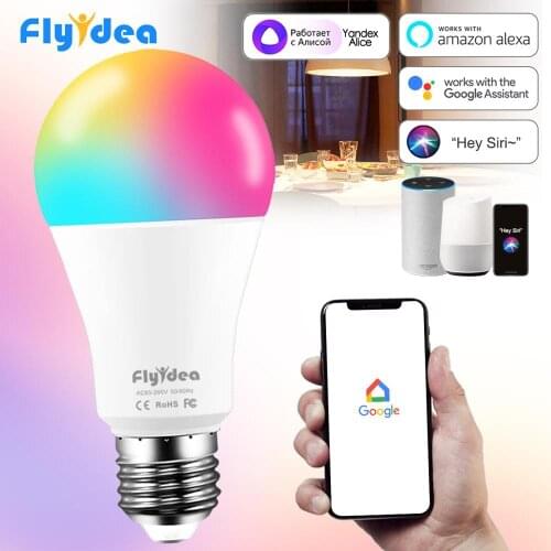15W Smart Bulb E27 B22 RGB WiFi LED Lamp magic bulb Dimmable light bulb AC 110V 220V by Alexa Google Home Siri Voice Control