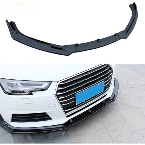 For Audi A3 Front Bumper Lip S3 Style Front Bumper Splitter Lip Spoiler Diffuser Guard Protection Cover Fit Audi A3 2017-2019