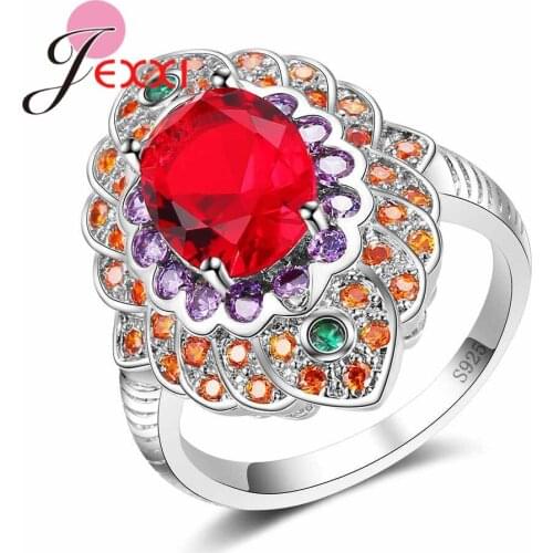 Premium Quality 925 Sterling Silver Big Wedding Rings For Women Romantic Bride Accessories Bohemia Style