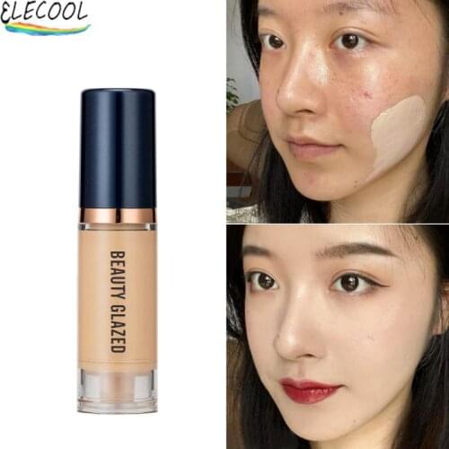 ELECOOL Base Face Liquid Foundation Cream Cosmetics Full Concealer Professional Makeup Oil-control Easy To Wear Soft Face Whiten