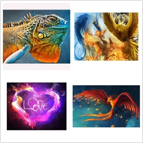 Animal Phoenix Chameleon Diamond Painting 5D Diy Full Drill Square/round Resin Rhinestone Diamond Embroidery Stitch Home Decor