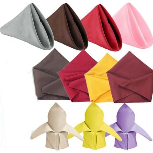 1Pc 19 Inch Table Napkin Square Solid Color Napkins Handkerchief Cloth for Wedding Decoration Event Party Hotel Home Supplies