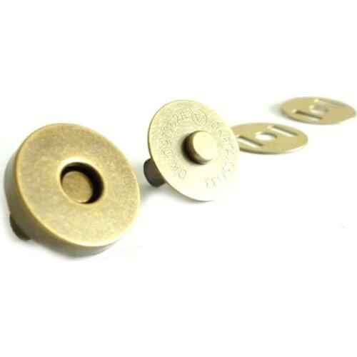 18mm Magnetic snap fasteners antique brass magnetic button bag clasp 200sets/lot