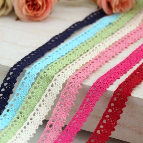 7 colors 100% cotton lace Vintage Craft Workshop DIY handmade Colourful lace About 12 mm wide 2yard/lot