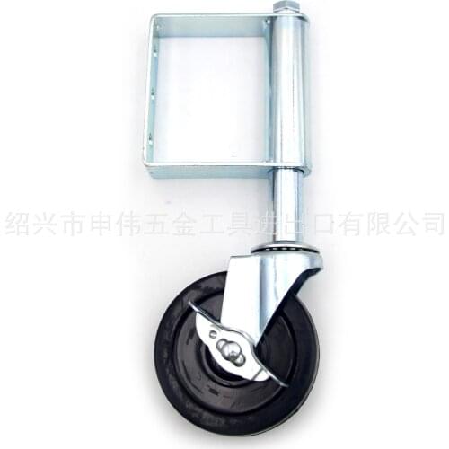 4/5 Inch Heavy Duty Rubber Mute Spring Loaded Gate Caster Door Wheel Home Roller