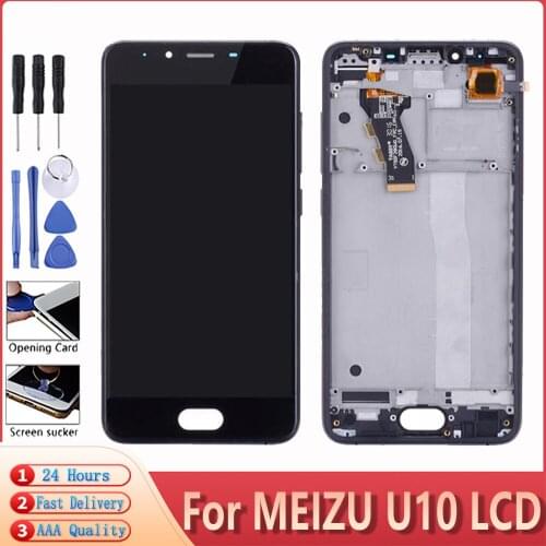 5.0" Original Digitizer Screen For MEIZU U10 LCD Display Touch Screen With Frame Assembly Replacement Part For MEIZU U10 LCD