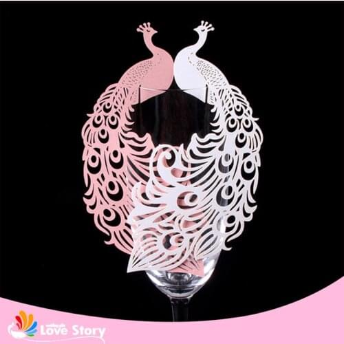 50pcs Laser Cut Paper Place Card Escort Card Cup Card Wine Glass Card Wedding Decoration Wedding Favors and gifts,wedding favors