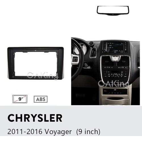 9 inch Car Dash Mount Kit for Chrysler Voyager 2011-2016 Car Fascia Facia Panel Audio Install Kits Stereo Trim Bezel Plate Frame