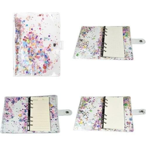 A5 A6 Glitter Sequins Loose Leaf Binder Notebook Cover Stationery School Office Y3NC
